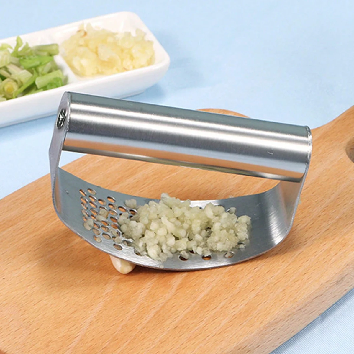 Prensa Manual de Ajo de Acero Inoxidable con Mango Ergonómico, Triturador de Jengibre, Picador, Exprimidor, Utensilio de Cocina Resistente