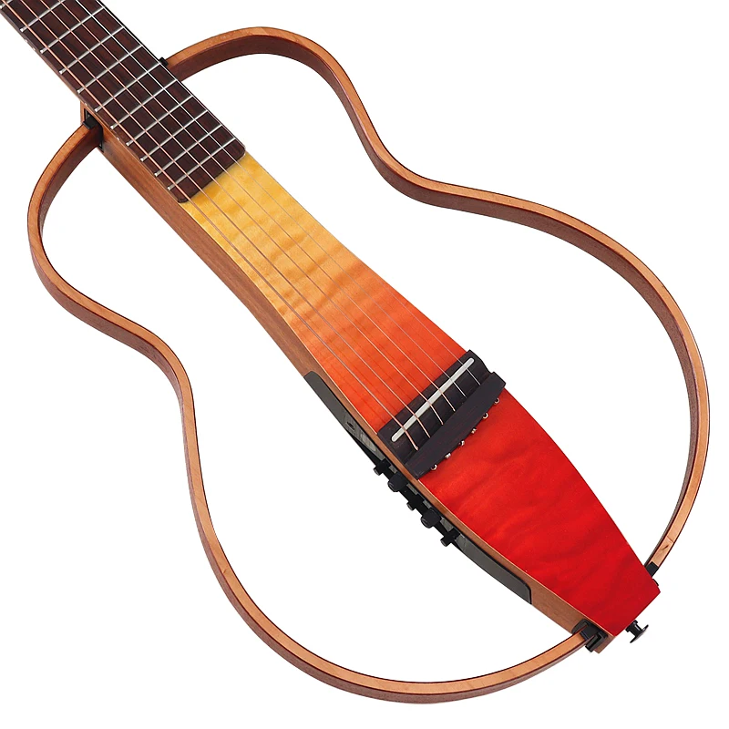 39 Inch Removable Acoustic Electric Guitar 6 Strings Guitar Brown Color Folk Guitar with Pickup Good Handicraft