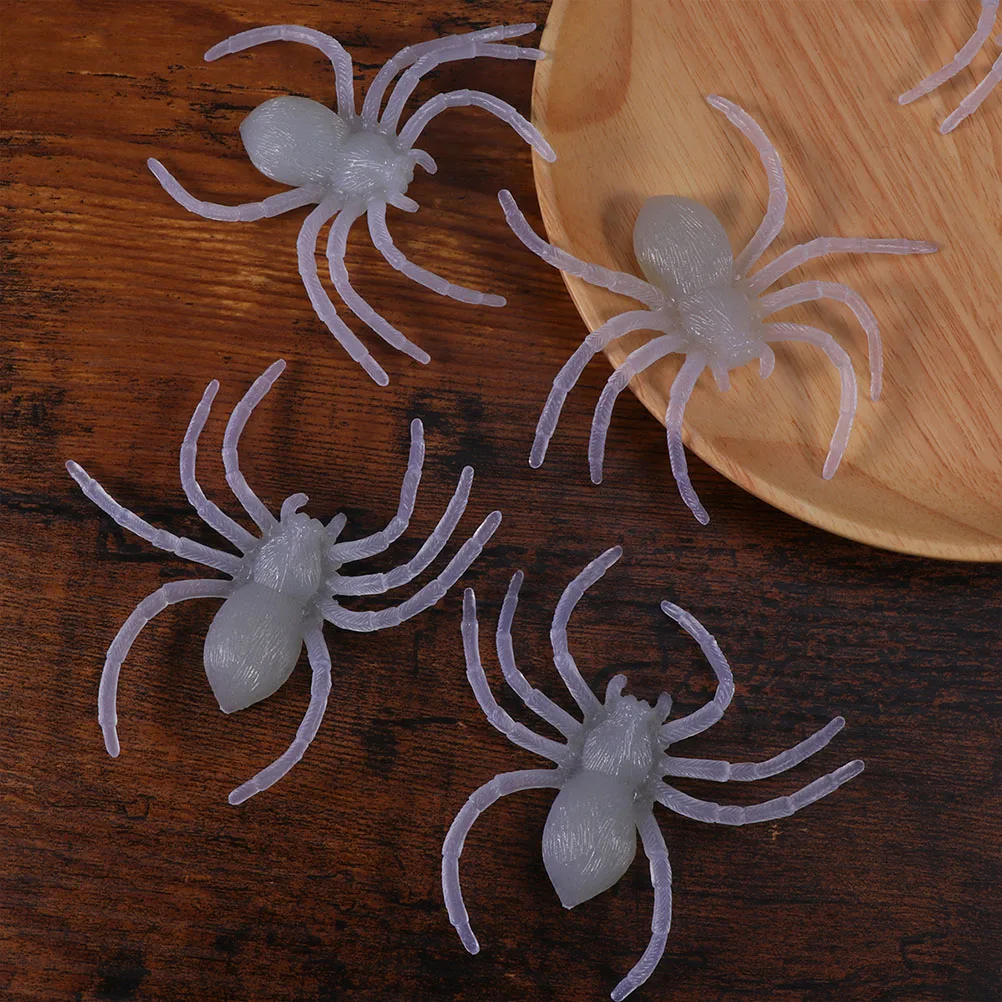 

12pcs Luminous Fake Spiders Night Glow Wall Decals Halloween Decor Realistic Artificial Spiders Plastic Halloween Supplies