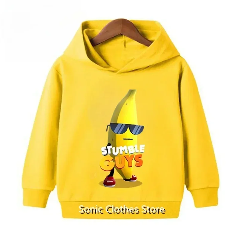 ร้อนเกมStumble GuysกราฟิกHoodiesเด็กการ์ตูนPulloversเสื้อแฟชั่นเด็กชายหญิงHoodie Sportwear