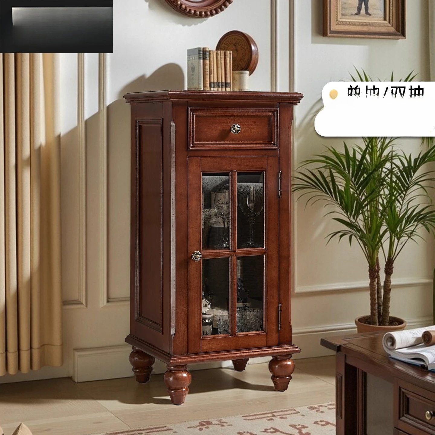 

Living room glass display cabinet tea room small tea cabinet small apartment locker vertical cabinet