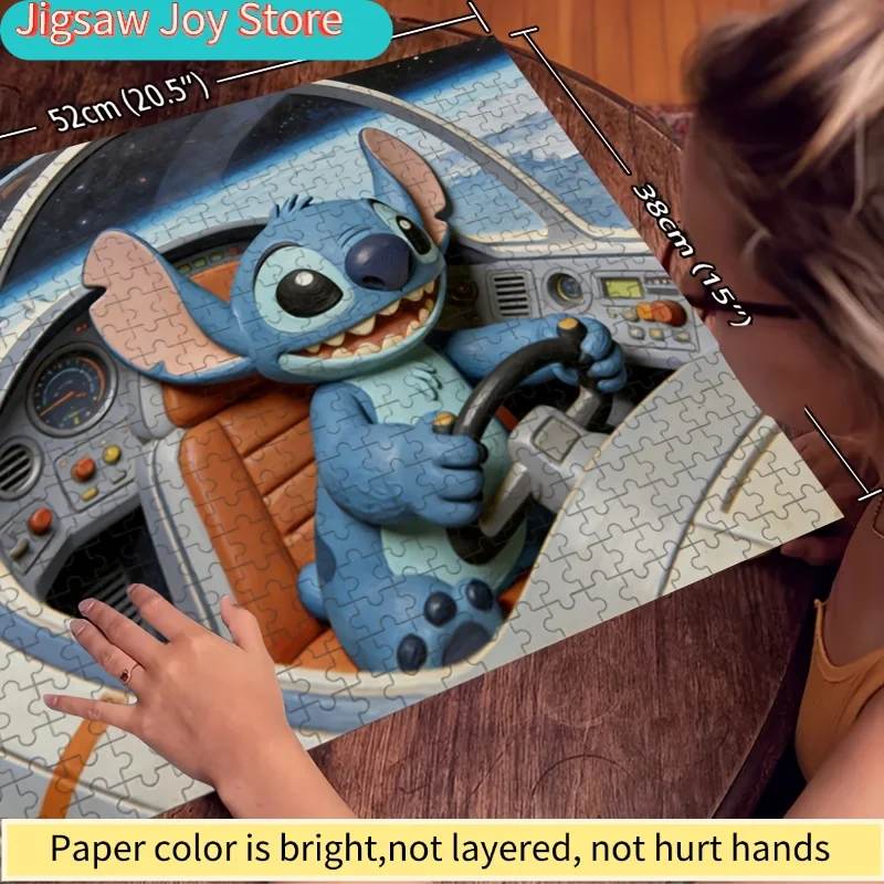 Puzzle 2D, płaskie, Disney, Stitch i Myszka Miki, odpowiednie dla dorosłych - wymagające łamigłówki, nostalgiczny prezent do biura