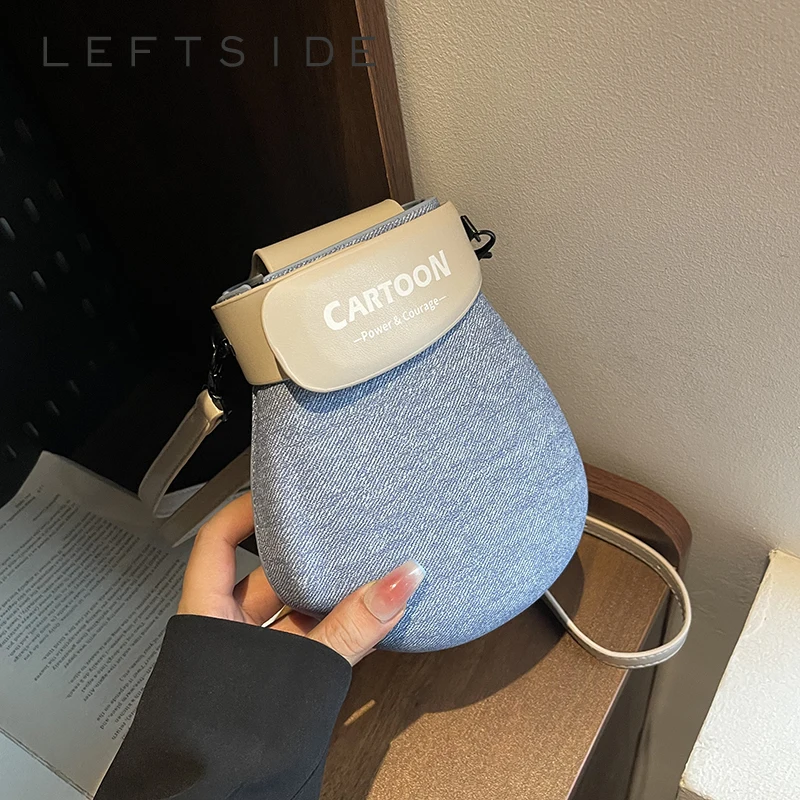 

LEFTSIDE Design PU Leather Cute Mini Crossbody Bags for Women 2025 New Trendy Luxury Fashion Short Handle Handbags and Purses