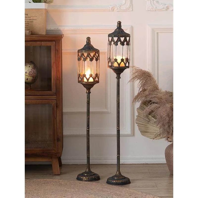 

Декоративный напольный подсвечник из кованого железа, масляная лампа для балкона и сада, создающая атмосферу уюта