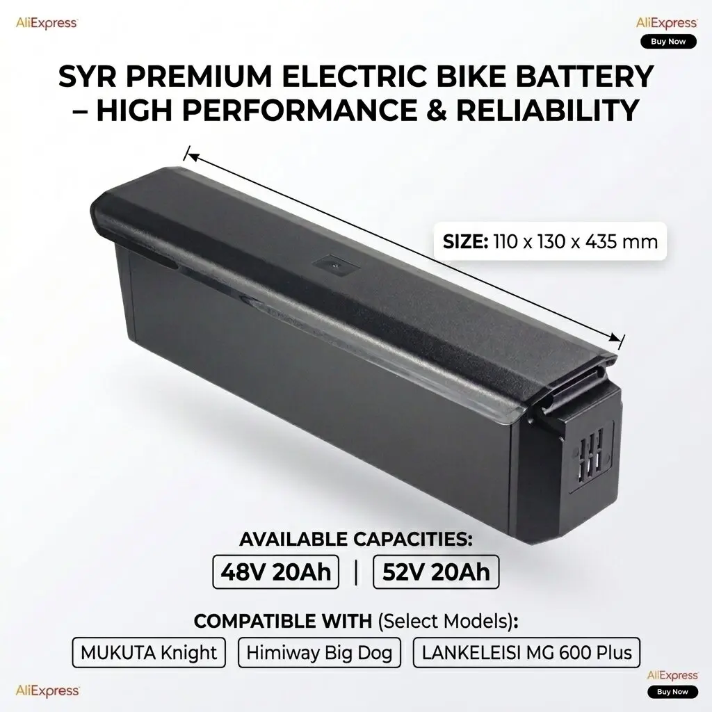 MUKUTA Knight Integrated Cruiser Lithium ebike battery 48V 52V 20AH for Himiway Big Dog MG 600 Plus electric bike