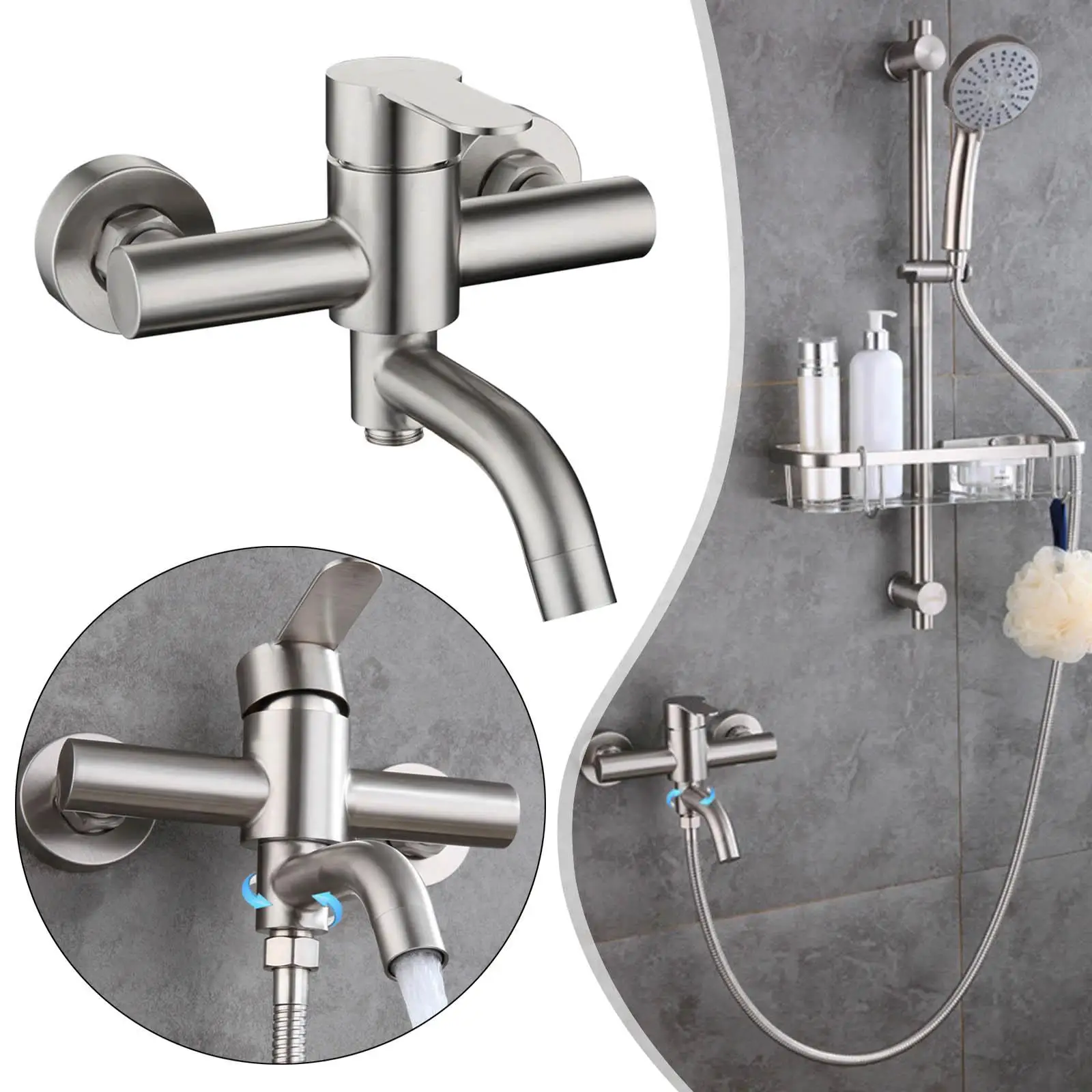 Bathroom Shower Mixer Faucet Bathroom Accessories Universal Singlem Handle Install Range 13-17cm Bath Tub Mixing Valve