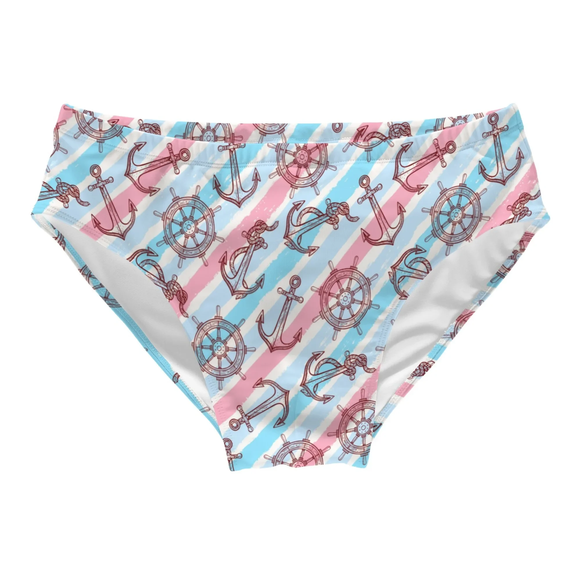 Ocean Sailing Anchor Sexy Men's Swim Trunks Men's Bikini Novelty Trend Beach Surf Shorts Lightweight Breathable Swimwear
