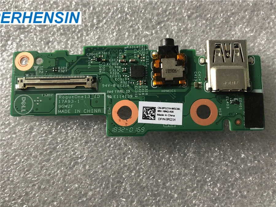 FOR Dell Inspiron 13 7386 Genuine Laptop USB Audio Board W/ Cable 0PG21H 9GW2F Tested Fast Shipping