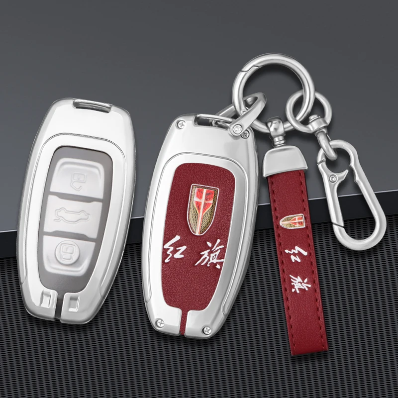 

Zinc Alloy Leather Remote Car Key Case Shell for FAW Hongqi H5 H9 2020-2021 HS5 HS7 H7 L5 HS3 L9 Keyless Key Chain Accessories