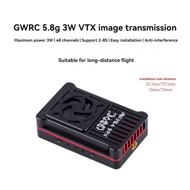 

VO-5.8G 3W VTX Video Transmitter 48CH 25Mw/1000Mw/2000Mw/3000Mw For Long Range FPV Racing Drone