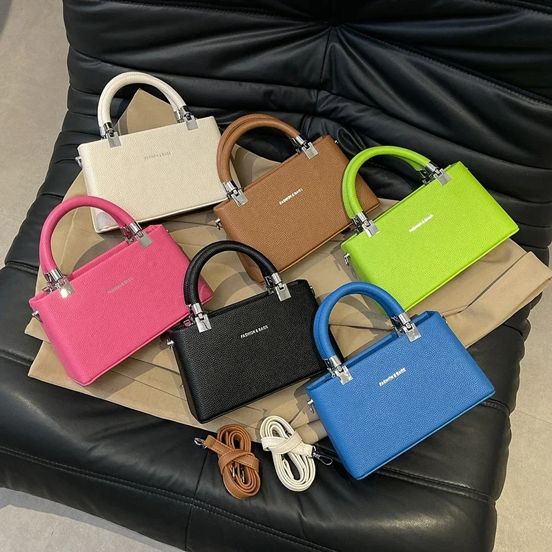 

Small Handbags For Women Top Brand Shoulder Fashion Bag Square 6 Color Pu Leather Crossbody Bag With Short Handle Classic bolsas