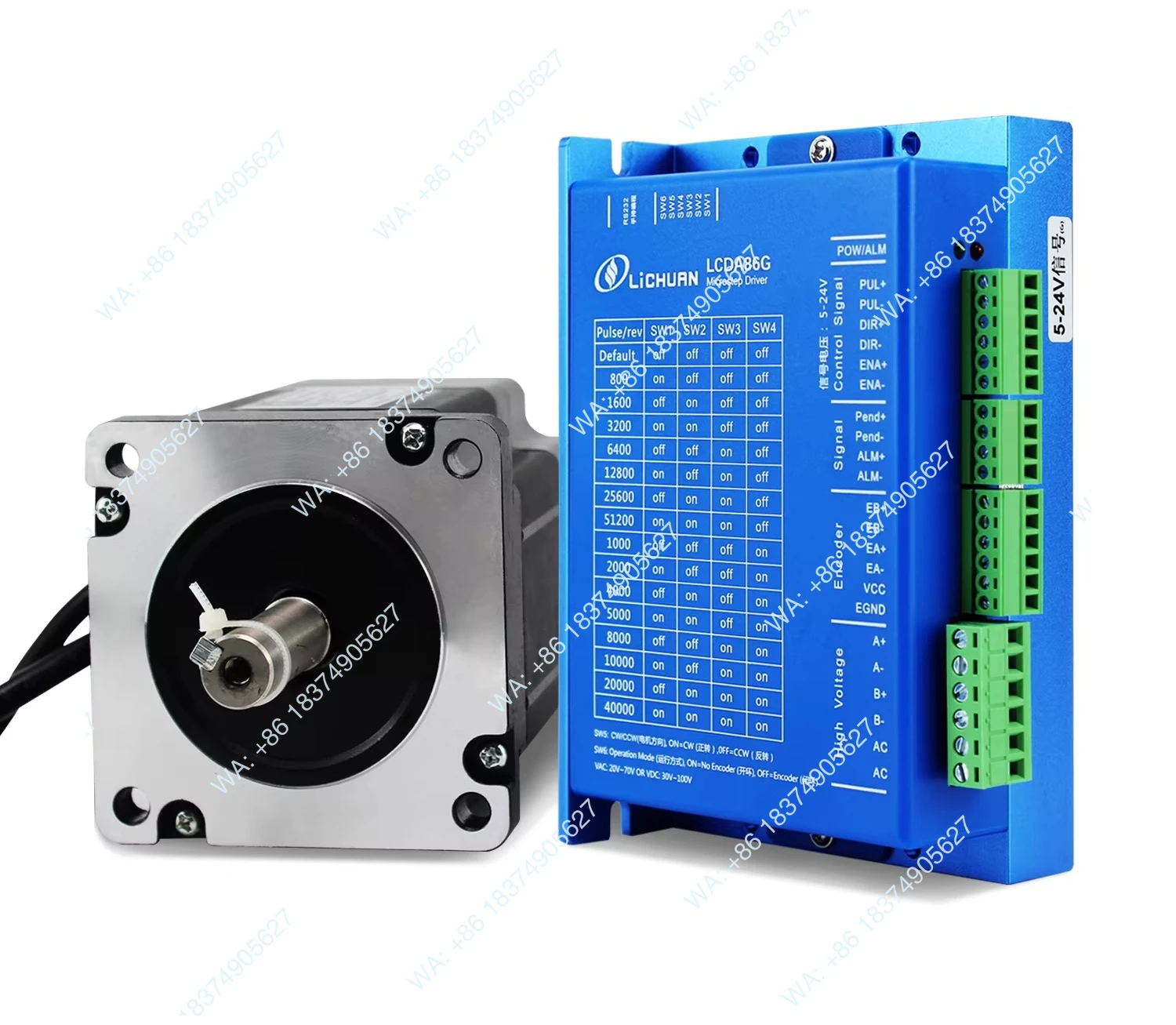 2-Phase Nema34 Stepper Motor Kit DC30V~ 100V/AC20V~ 70V 6.0A/7.5a 1000PPR 8N.m/10N.m Closed Loop Stepper Motor Driver Kit
