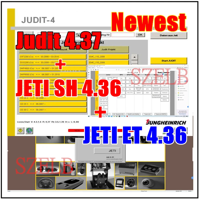 

3IN1 JETI-Jungheinrich Judit-4 Диагностическое программное обеспечение (v4.37) + детали JETI ET 4,36 + руководство по ремонту JETI SH 4,36 Онлайн-установка
