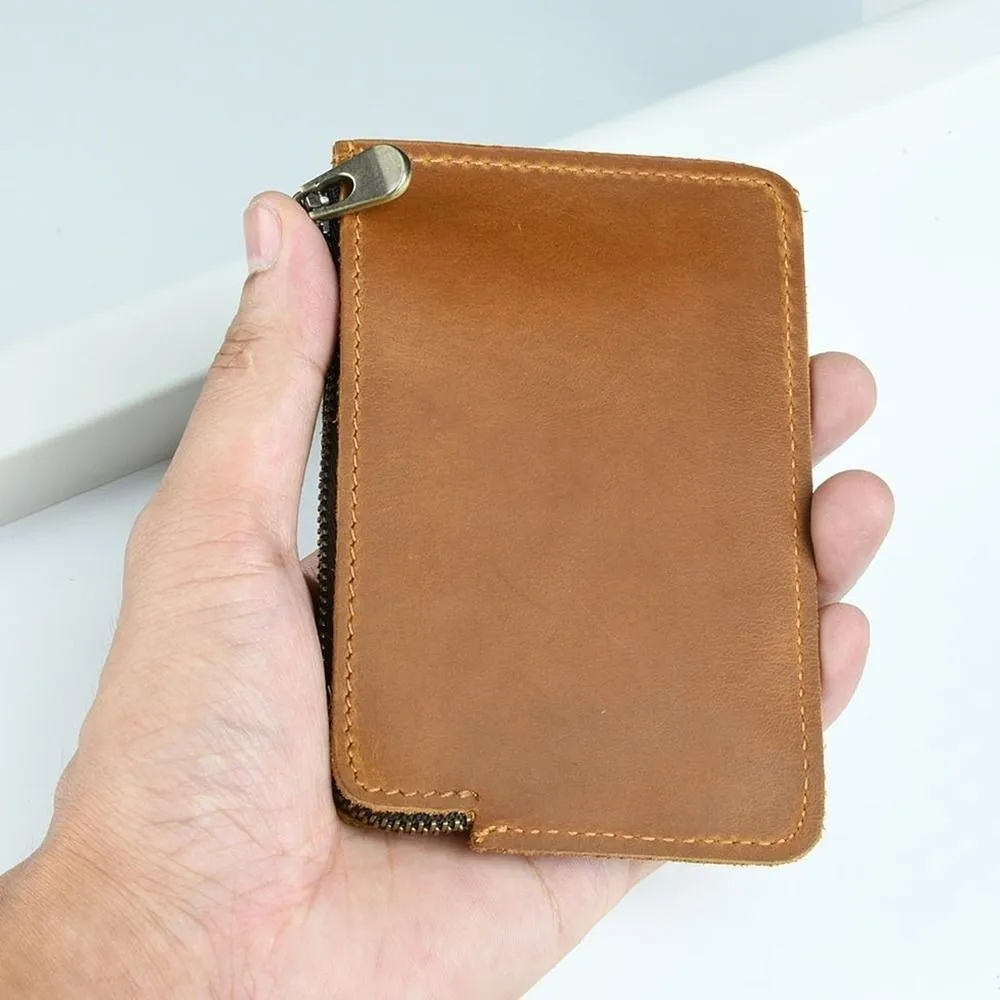 الرجعية جلد طبيعي الخصر حقيبة جلد البقر خمر الخصر الحقيبة الصغيرة بطاقة الحقيبة حامل بطاقة الائتمان
