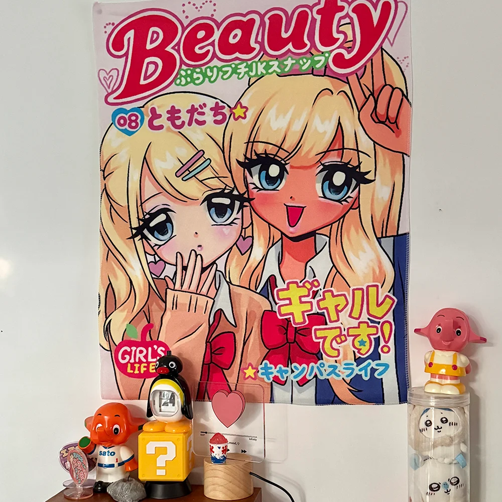 

Оригинальный японский Shibuya, популярный журнальный стиль для девочек, подвесной тканевый гобелен для девочек, спальня, общежитие, украшение для комнаты, фон Clo