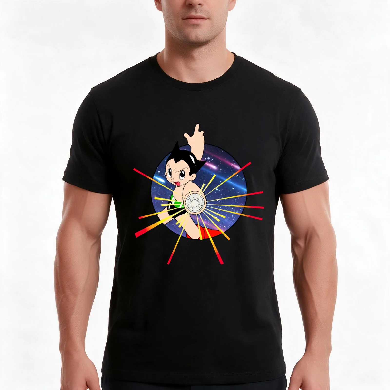 Astro Boy - Mighty Atom (Tetsuwan Atom) T-Shirt, Summer Casual Cotton Tee, Oversized Streetwear Tops, Vintage Graphic Print