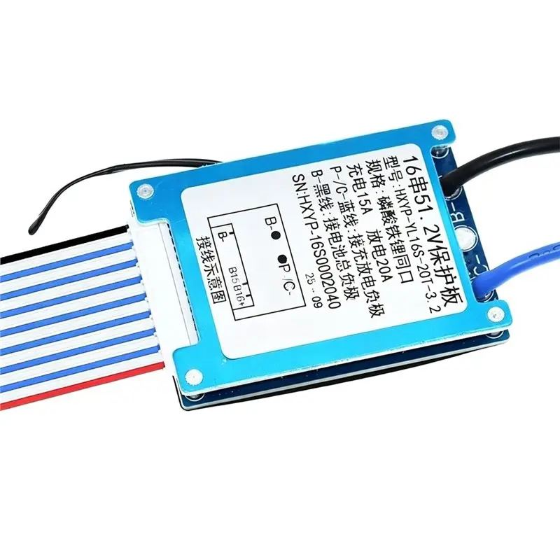 Reliable-Lifepo4 Li- Lithium 16S 51.2V 20A BMS Battery Charge Protection Board With Temperature Control For 18650 Battery Pac