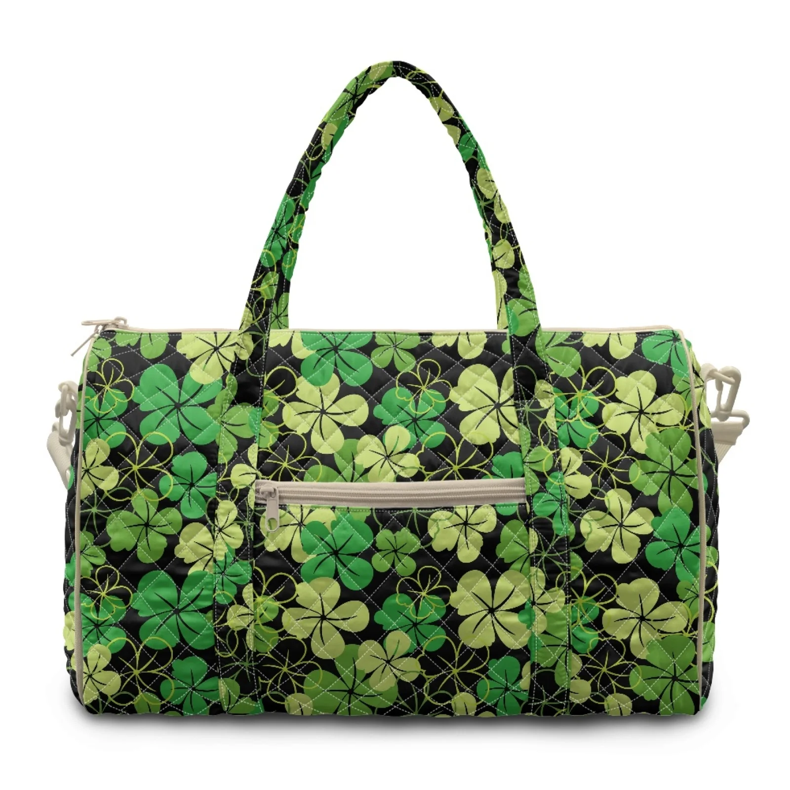 Coloranimal St. Patrick's Carry on Tote with Clover Print, Polyester Large Capacity Bag for Vacation Yoga 2026 New
