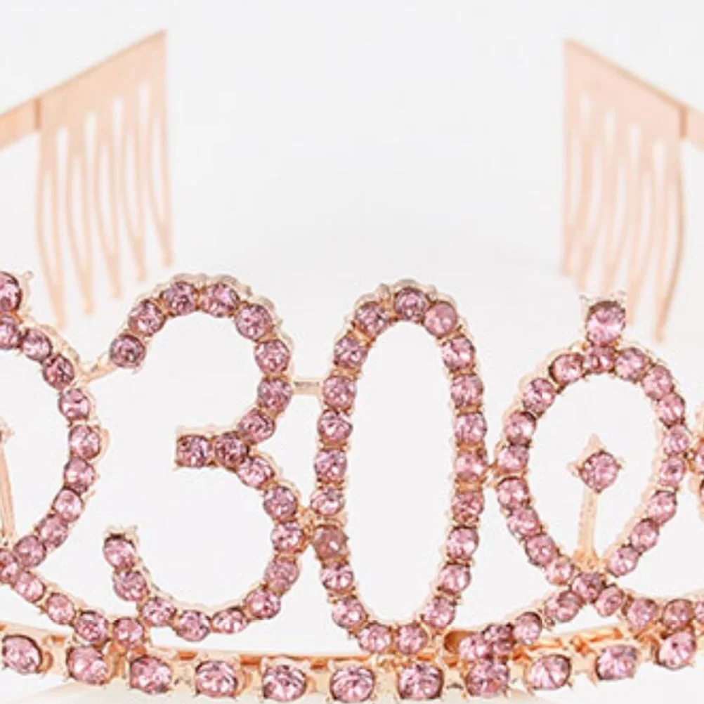 

1pc Birthday Accessories Girls Alloy Birthday Crown Women Party Glamorous Queen Look Hairstyling Tool Number Crown Number