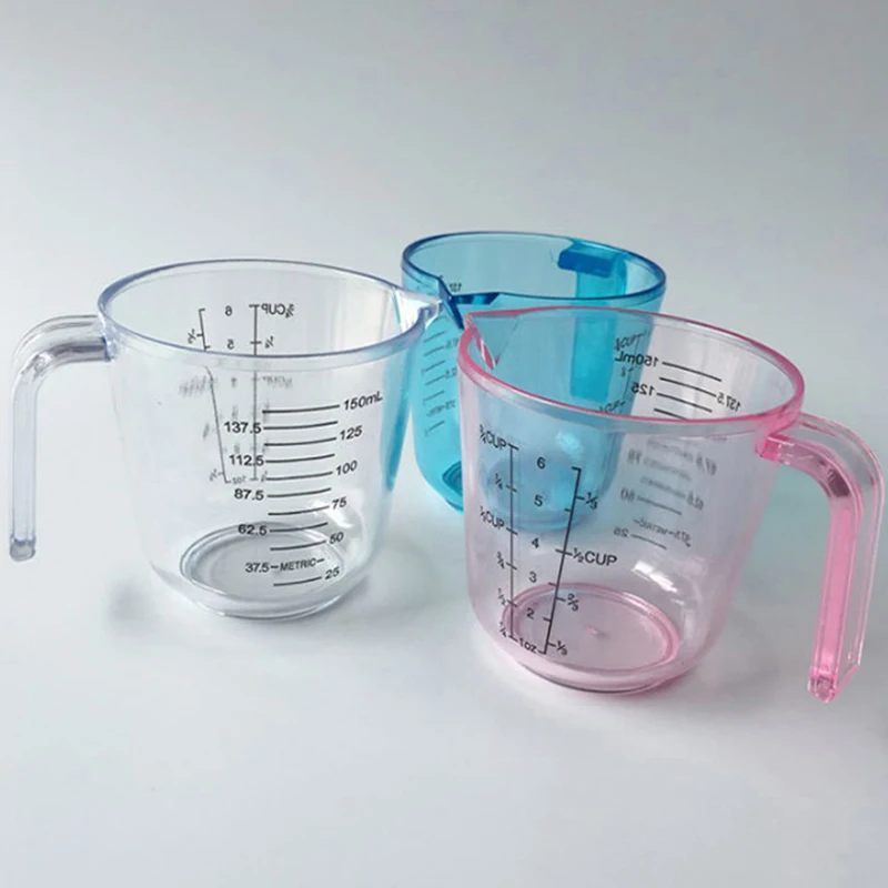 150ml Plastic Clear Measuring Cup Universal Multifunction Measuring Mug Milk Cup Handle Liquid Pour Spout Home Kitchen Tools