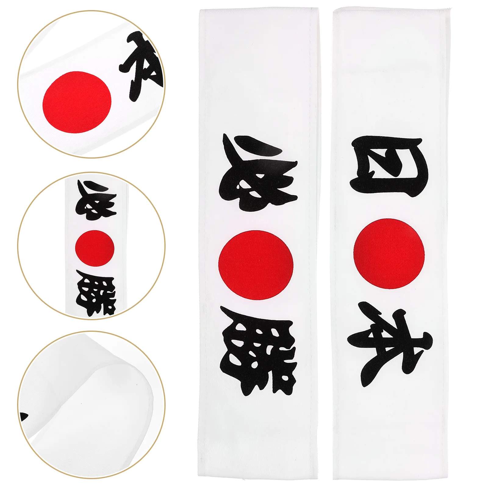 

2 Pcs Japanese Bushido Headband Hijab Chef Costume Sushi Karate Strap Fabric for Men Fitness Accessory Supply