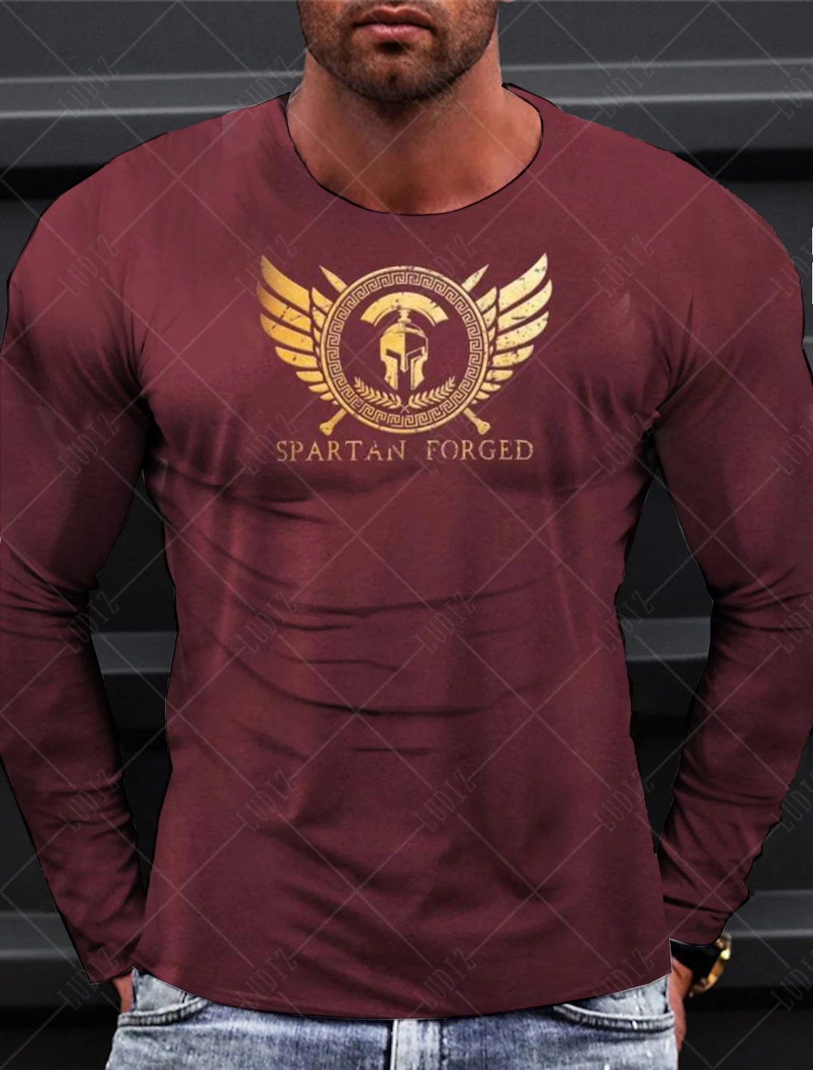 Spartans Men's Gym T-shirt Tops Graphic Long Sleeve Comfortable and Breathable Fashion Sweatshirt Autumn Men' Quick Dry Clothing