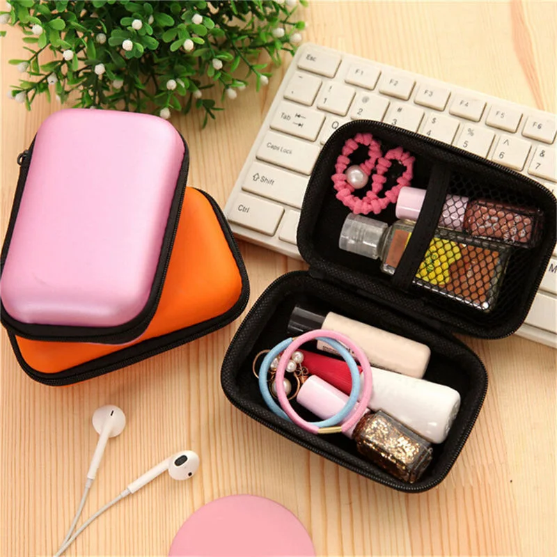 Bolsa de almacenamiento versátil para auriculares, estuche compacto cuadrado, estuche portátil para auriculares inalámbricos, caja de auriculares fácil de usar, 1 ~ 6 piezas