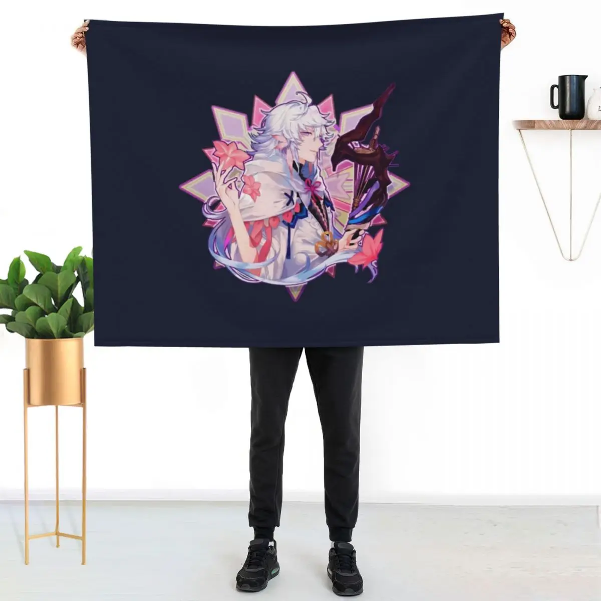 

Fate grand order Merlin Mage of Flowers Throw Blanket Cozy Throw Blanket Birthday Gift for Him Her