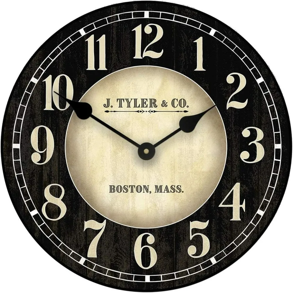 Wall Clock | Ultra Quiet Quartz Mechanism | Hand Made in USA Beautiful Crisp Lasting Color