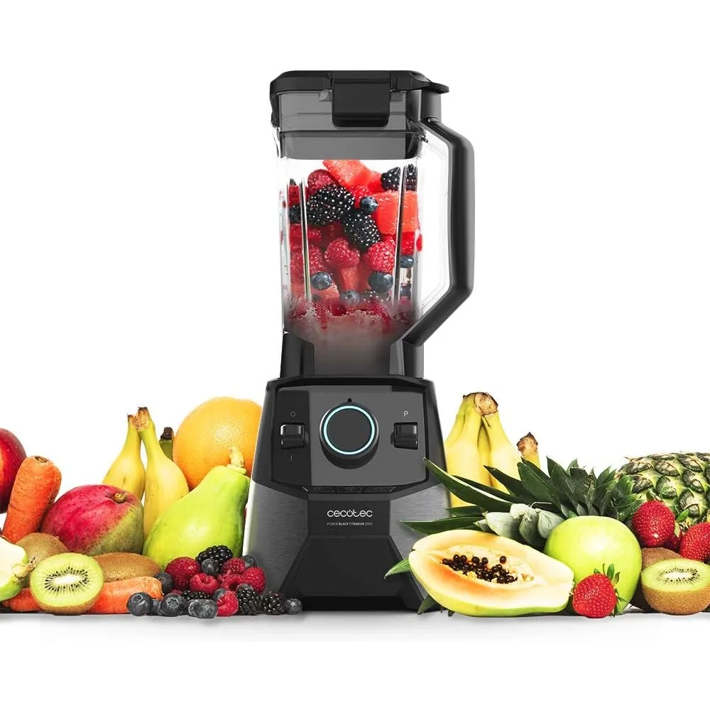 Batidora de Vaso Power Negro Titanio 2600MAX Pro. 2600W de Máxima Potencia, 8 Hojas con Recubrimiento de Titanio Negro