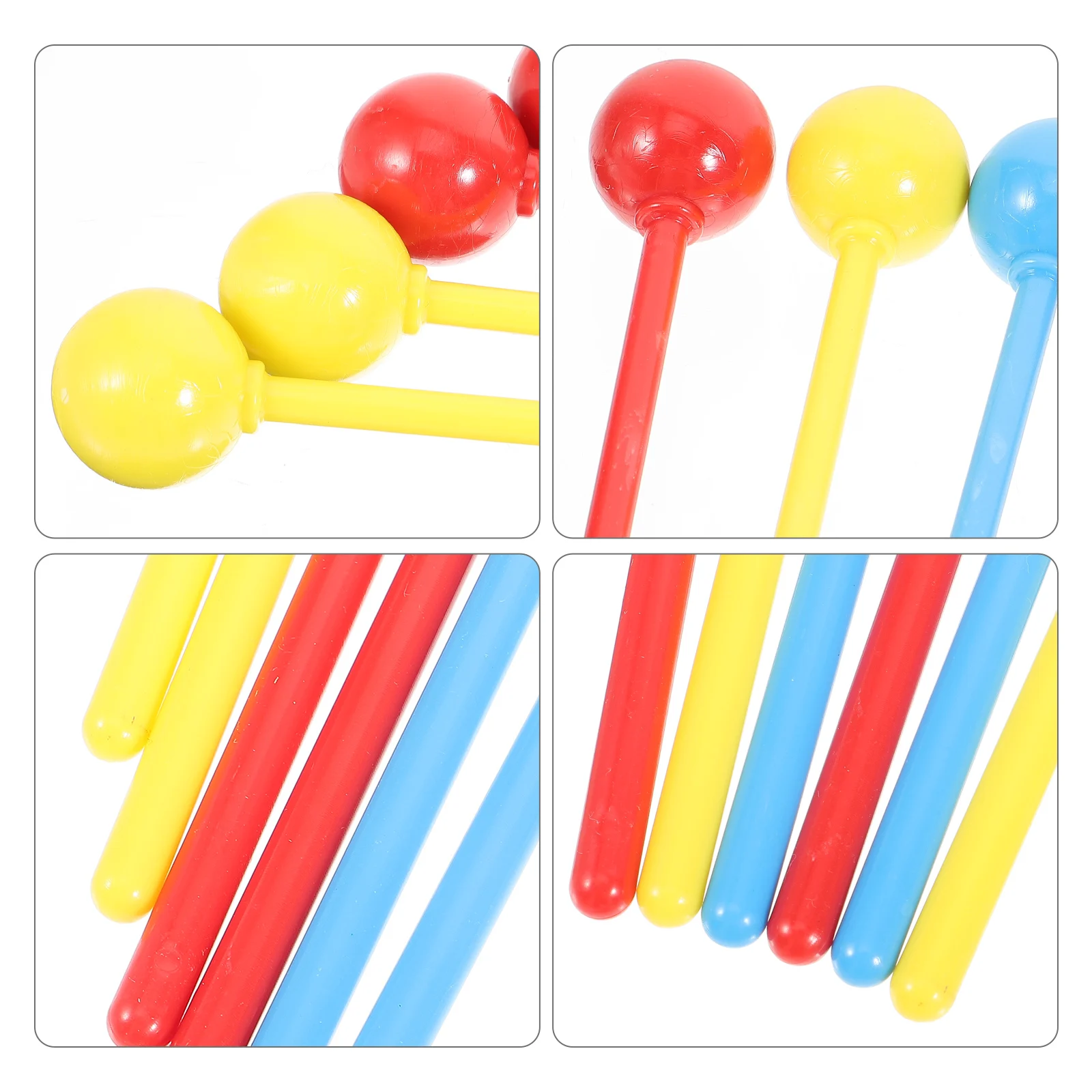 

3 Pairs Multicolor Drum Sticks Wood Mallets Drumstick Percussion Instrument Marimba Baby