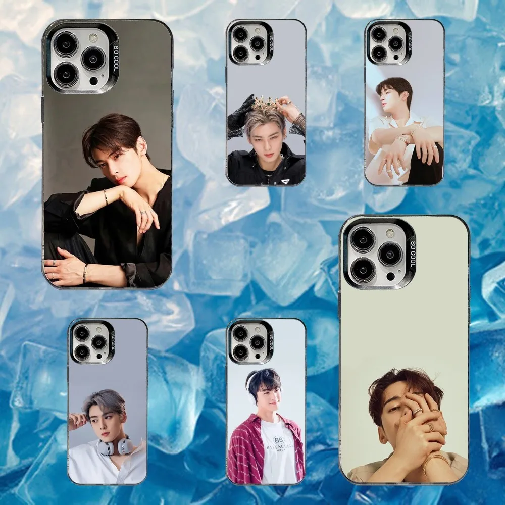 

Korean C-Cha Eun Woos Black Phone Case For iPhone 16,15,14,13,12,11,Mini,Pro,SE,MAX White Matte Shockproof Cover