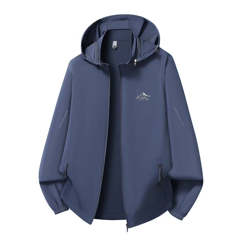

Men's Hooded Sunscreen Jacket New Summer Fashion Nylon Blend Detachable Hood UV Protection Coat Daily Outdoor Sports Lightweight