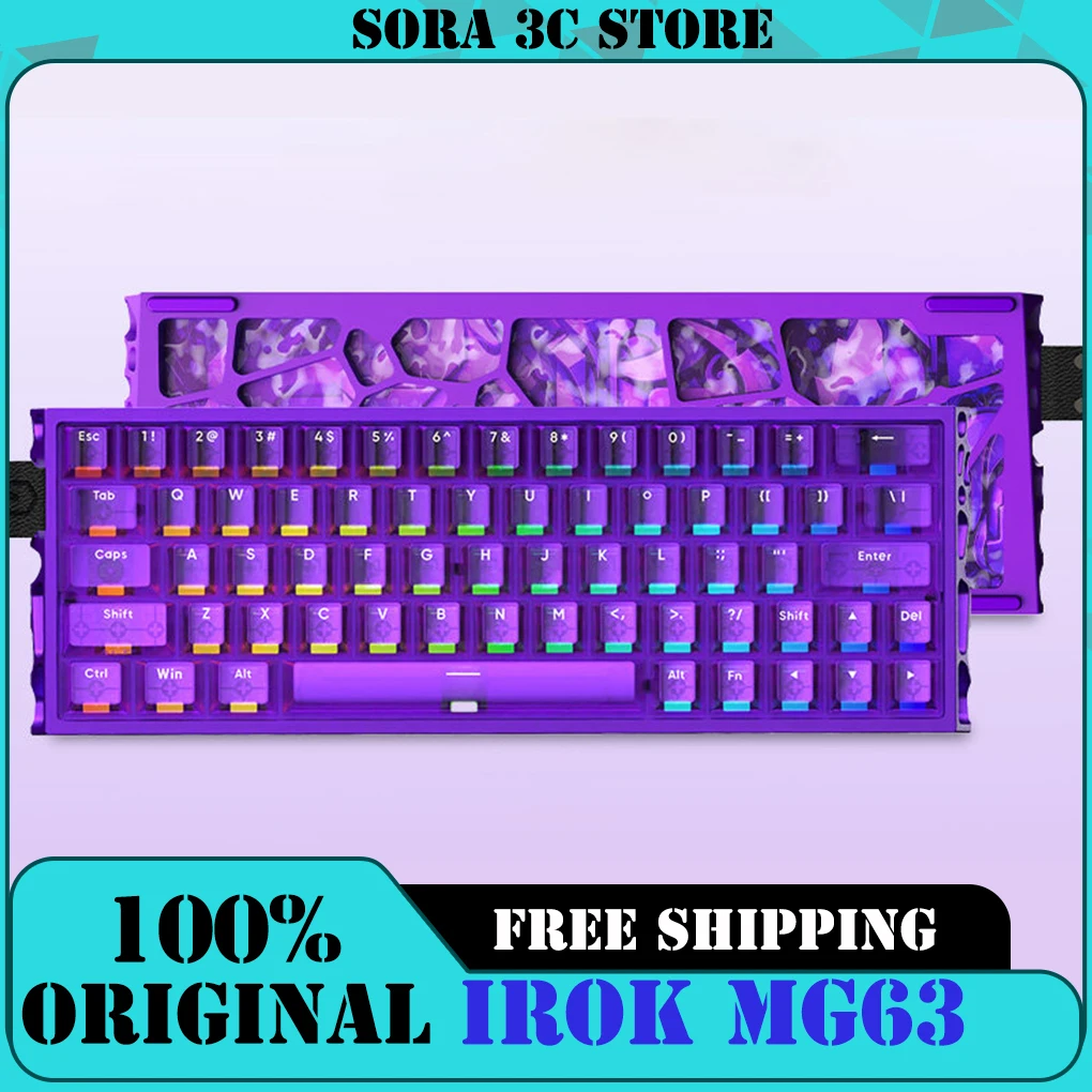 IROK MG63 Magnetic Switch Keyboard Aluminum E-sports RT0.001 8K Dual MCU Wired Gaming Keyboard Customized PC Accessory Gifts