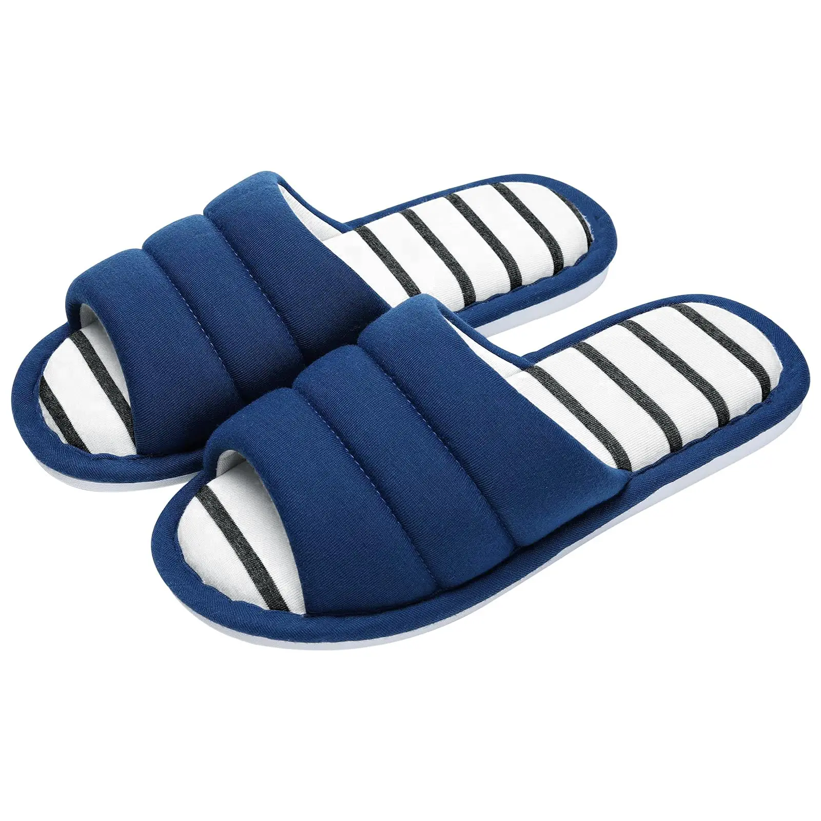 Litfun Fashion Soft Women Slides Cotton Women Slippers Flat Open Toe Slippers Female Indoor Non-slip Casual Shoes Comfort Slides