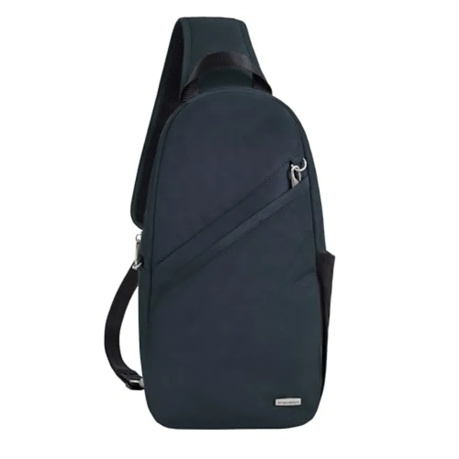 

Anti-Theft Classic Sling Bag for Outdoor Use Durable Polyester Material Black Color Secure Hidden Pocket Design