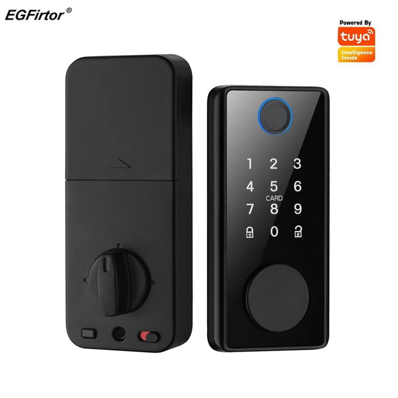 

Bluetooth Tuya Smart Deadbolt Fingerprint Door Lock Keyless Password IC Card APP Unlock Way Auto Home Lock With Door Sensor