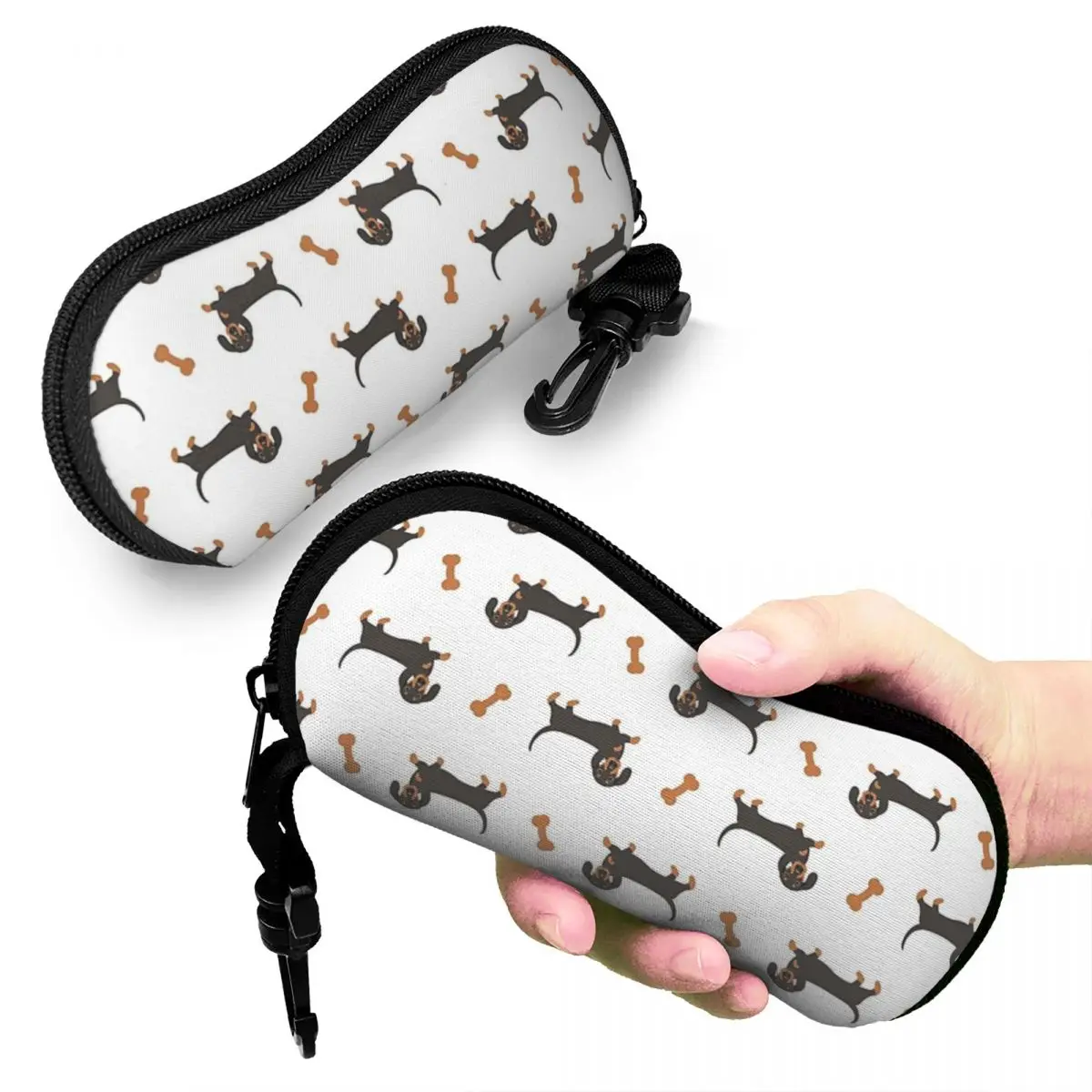 

Black And Tan Dachshund Sausage Dog Shell Glasses Case Protective Sunglasses Box Women Men Soft Eyeglass Bag Pouch