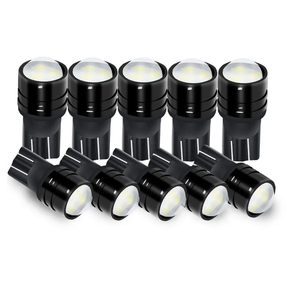 T10 W5W 192 194 2835SMD mit Projektorlinse, 10 Stück, superhelle, reinweiße LED-Lampen für Autoremmen/Parkieren/Ausverkauf/Signalleuchten