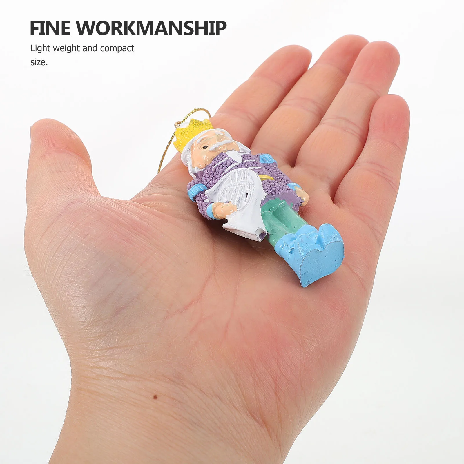 

4Pcs Christmas Resin Nutcrackers Hanging Ornaments Xmas Tree Decor Traditional Craft Gift Hanging Nutcracker Ornament