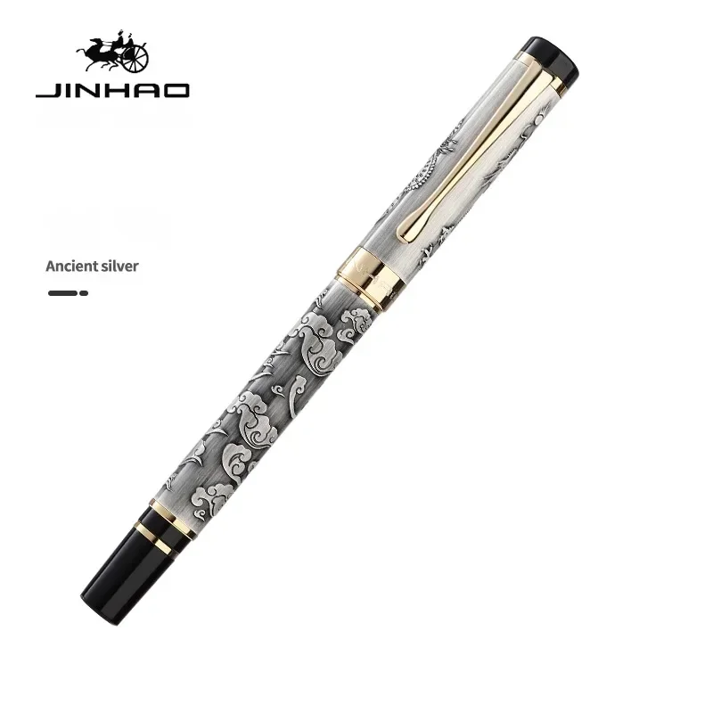 Jinhao 5000 Vintage luksusowa metalowa kaligrafia piękna tekstura smoka rzeźba pióro wieczne artykuły biurowe artykuły szkolne