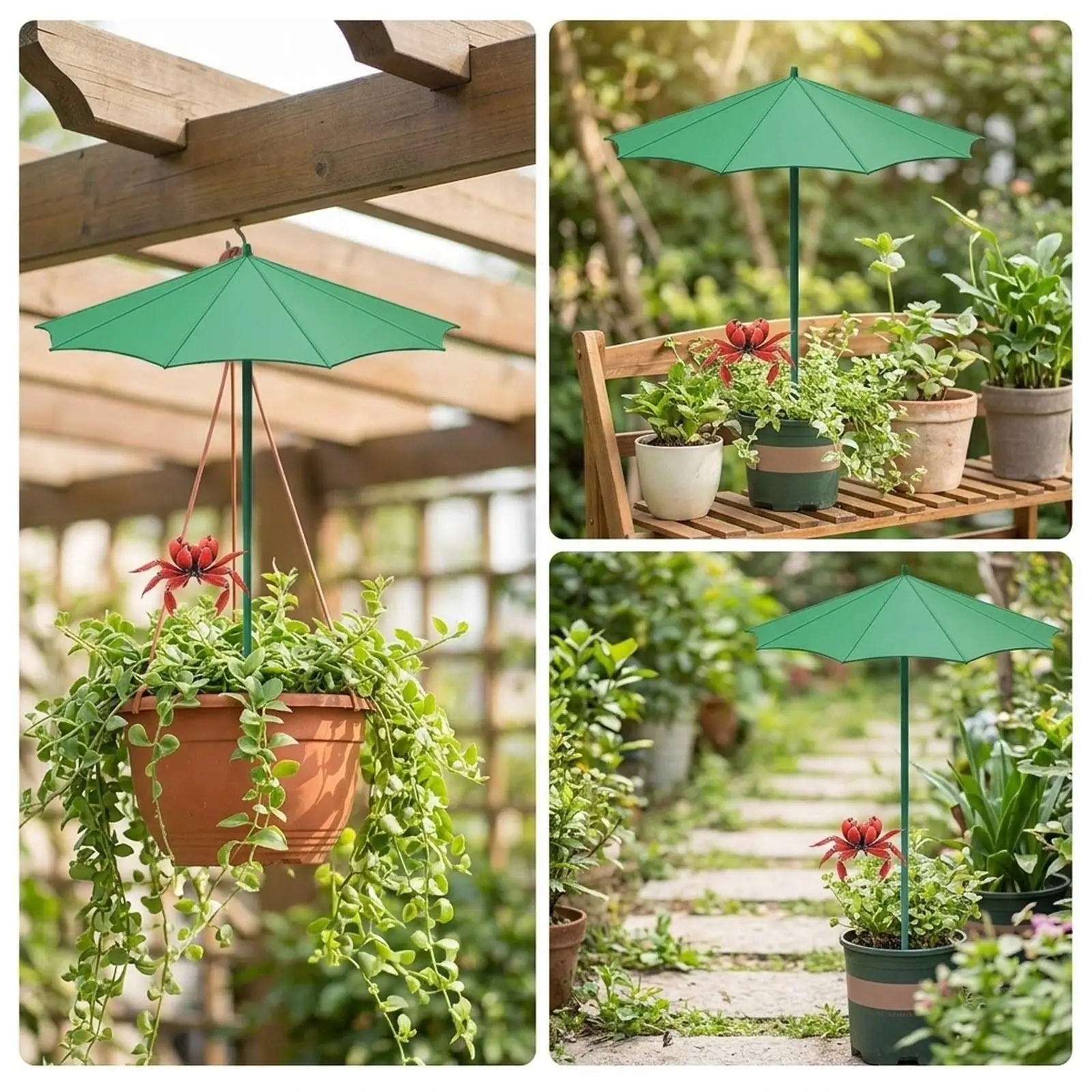 Durable ABS Plant Shade Umbrella for Outdoor Garden Beds Bonsai Flower Pots Rain Sun Shield Small Size Design