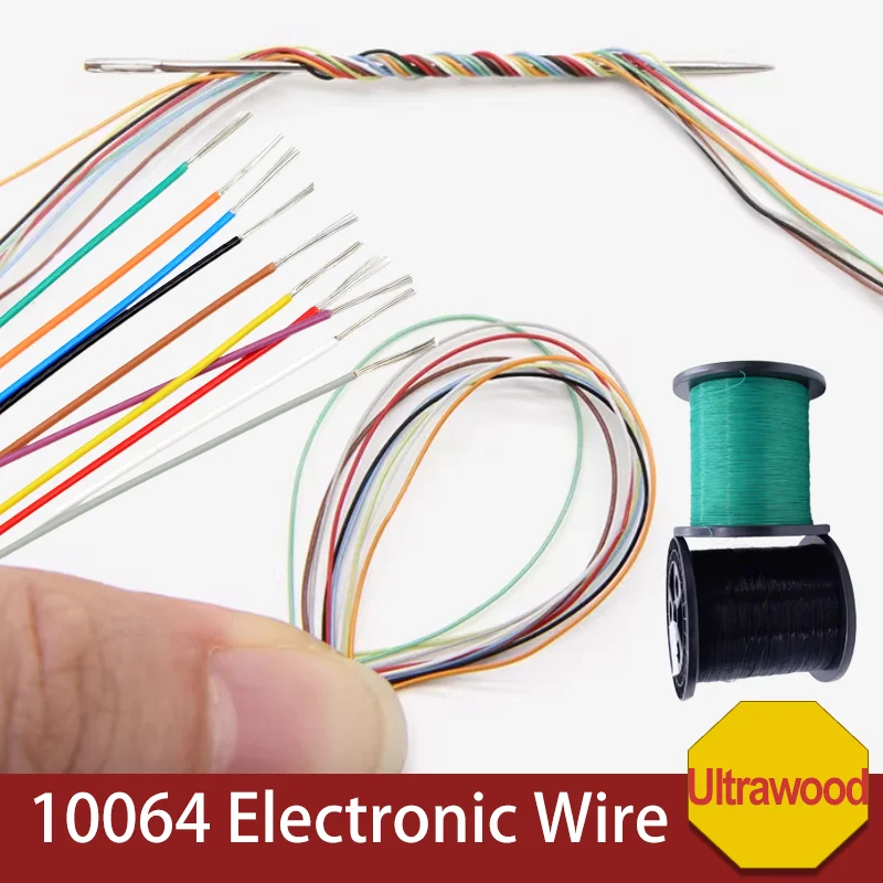 

10~500m 10064 PTFE Electronic Wire40 36 34 32 30 28 26AWG Ultra Fine Micro Litz FEP Insulation Tinned Copper Cable for Soldering