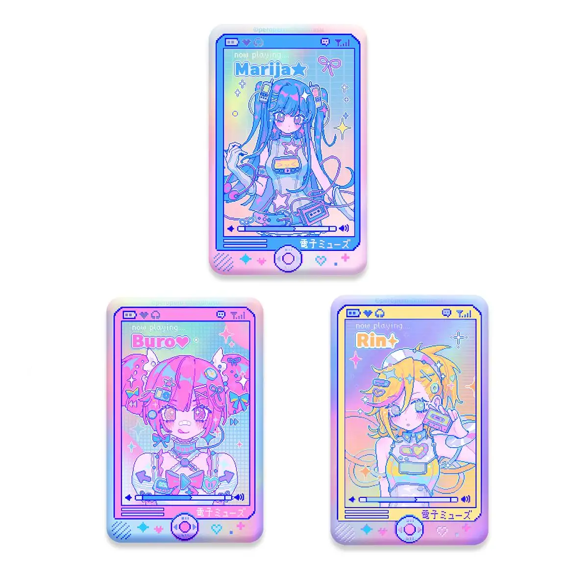Juego oficial Muse Dash Buro Rin Marija insignia láser dibujos animados Baji Cosplay Original amigo niños regalo