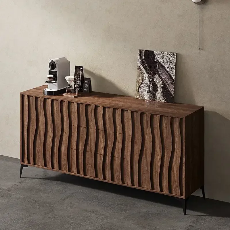 

Mid Century Sideboard Buffet Cabinet with Solid Wood Legs Kitchen Storage Cabinet Credenza with 2 Doors and 3 Shelves