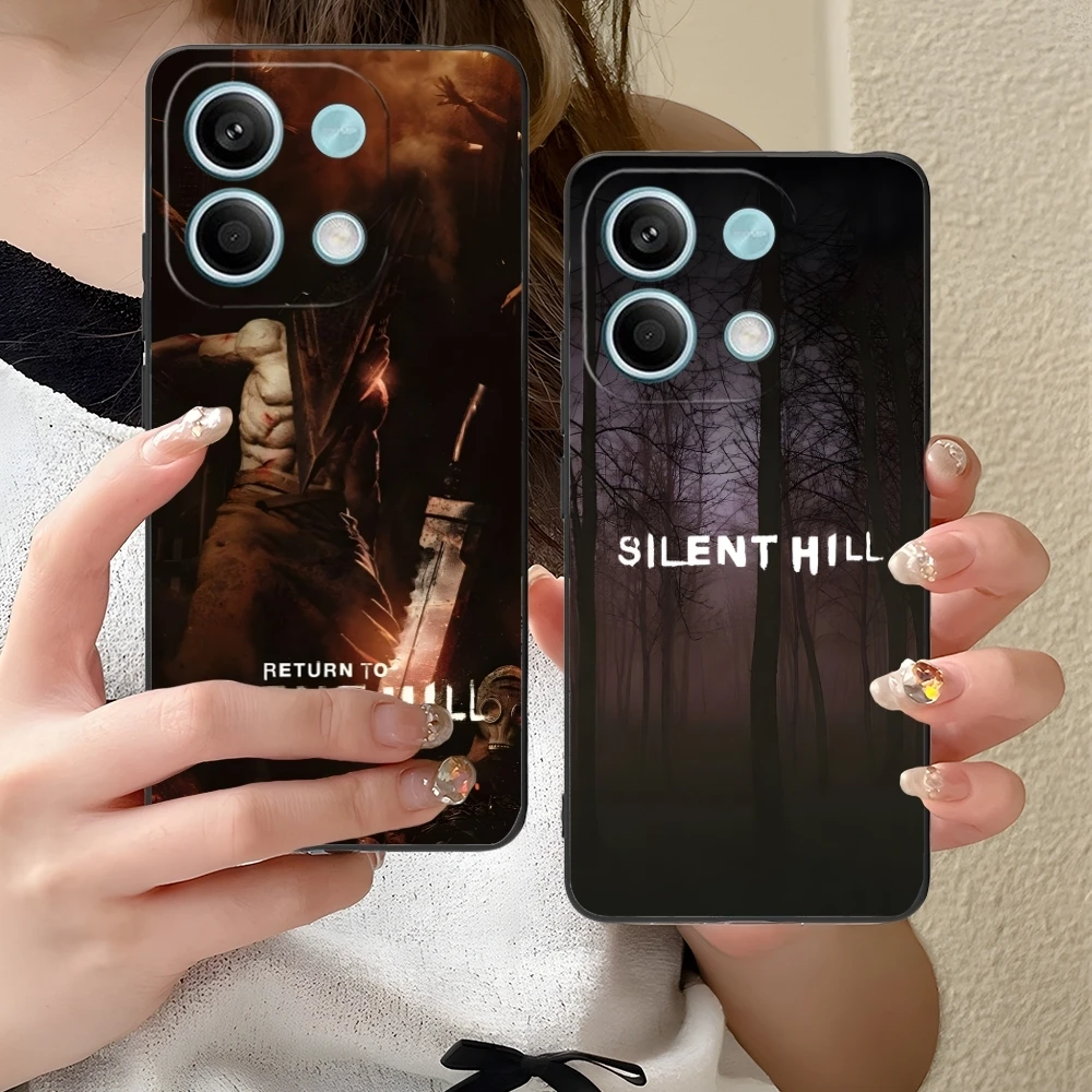 Silent Hill Painting Mobile Cell Phone Case for Xiaomi Redmi Note 13 12 11 10 9 8 7 6 S A Pro Lite Plus 5G Black Cover Shell