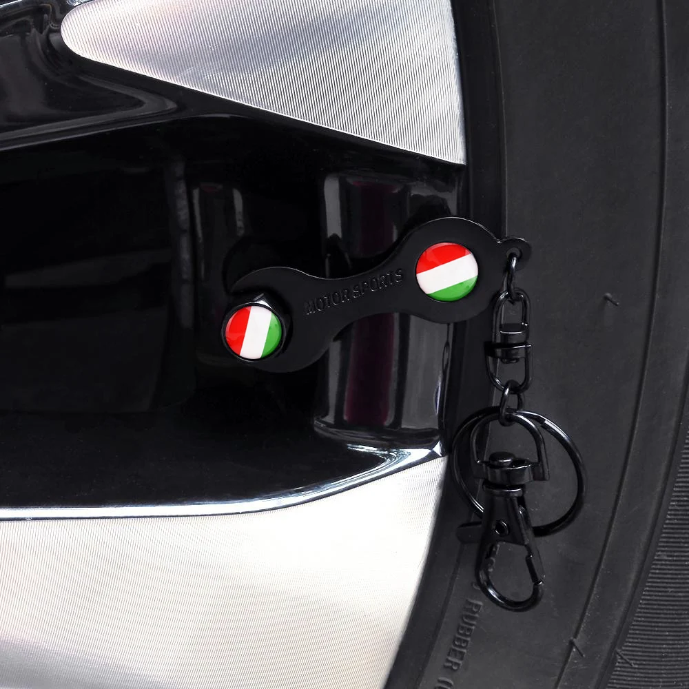 Car Wheel Tire Air Valve Caps Stem Covers For VW Benz Renault Audi BMW Fiat Alfa Romeo Italy Flag Stickers Styling Accessories