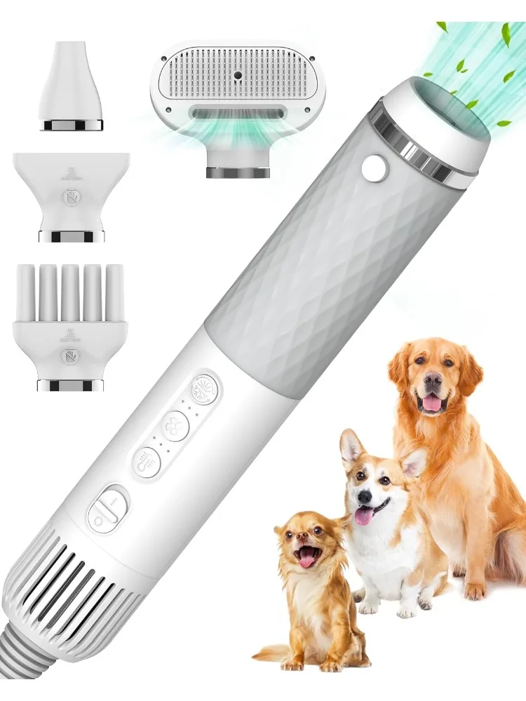 Low Noise Dog Grooming Blower Handhold Portable High Velocity Hair Dryer for Dogs and Cats with Intelligent Temperature Control