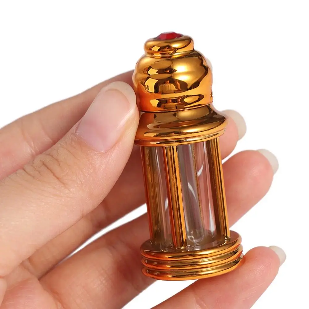 3 garrafas conta-gotas de óleo essencial dos pces 3ml dispensador de perfume vazio do vintage ouro com frascos de teste de amostra de vara de vidro