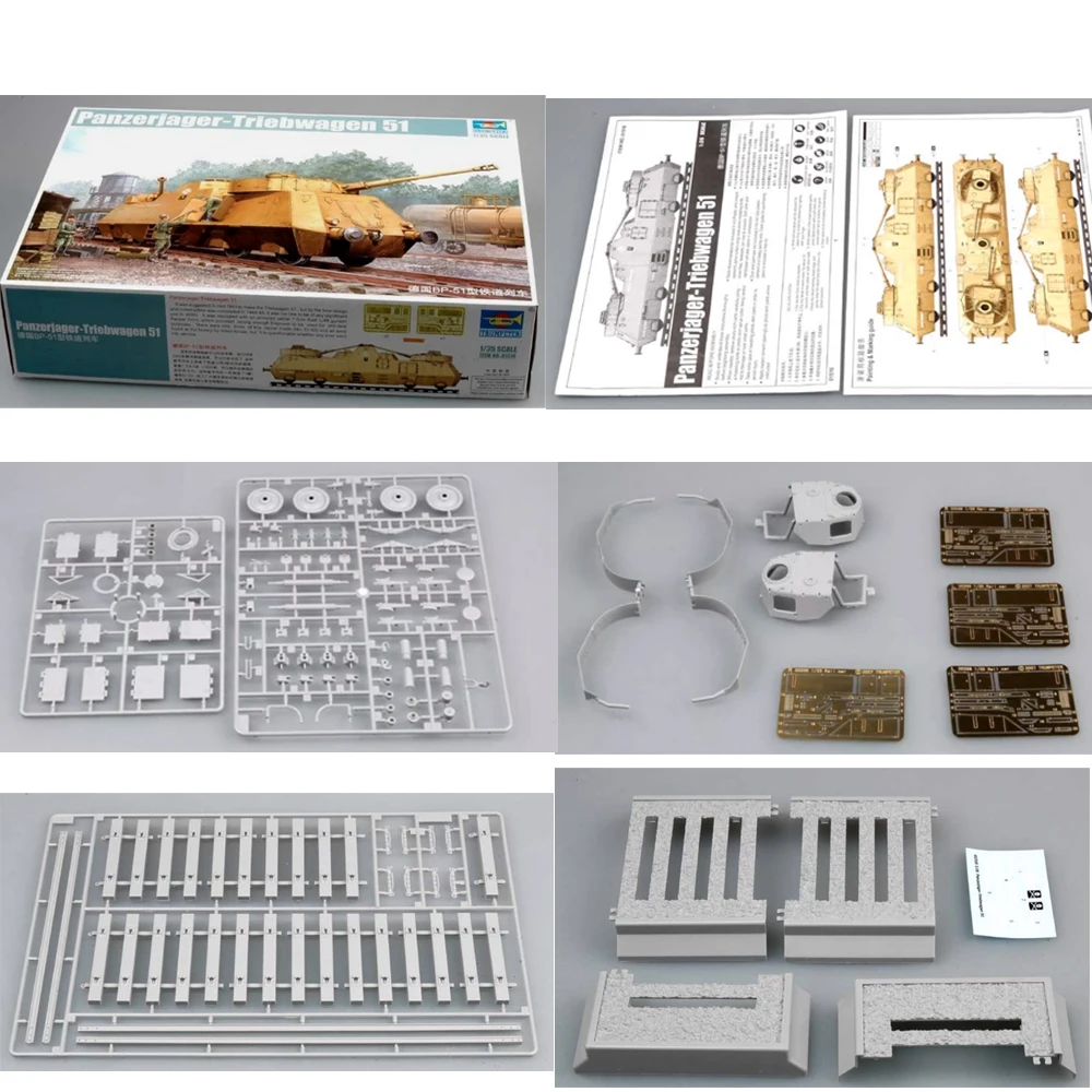 

Trumpeter 01516 1/35 German Panzerjager Triebwagen 51 BP51 BP-51 Train Military Toy Gift Plastic Assembly Building Model Kit